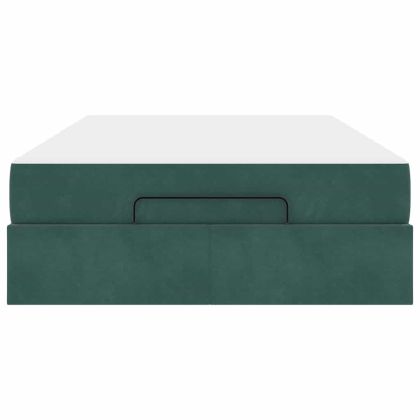 Рамка за легло с матрак Тъмнозелено 120 x 200 cm Кадифе