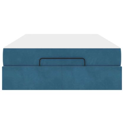 Рамка за легло с матрак Синьо 120 x 200 cm Кадифе