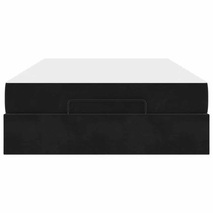 Рамка за легло с матрак Черно 140 x 190 cm Кадифе