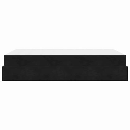 Рамка за легло с матрак Черно 140 x 190 cm Кадифе