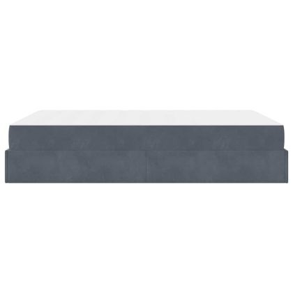 Рамка за легло с матрак Тъмносив 140 x 200 cm Кадифе