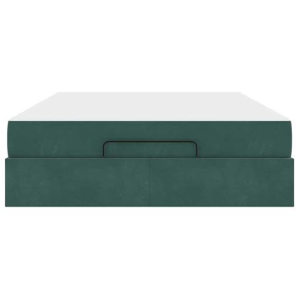 Рамка за легло Тъмнозелено 160 x 200 cm Кадифе