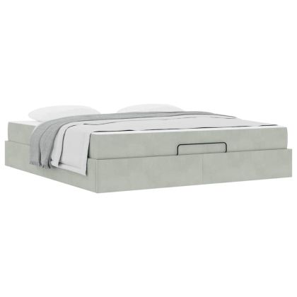 Рамка за легло Светлосиво 180 x 200 cm Кадифе