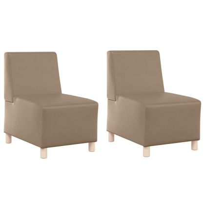 Модулен диван без ръкави 2 pcs Капучино 55 x 74 x 82 см