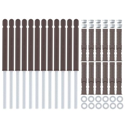 Корпус за плаващи рафтове 12 pcs Кафяво Ø10 x 170 mm Стомана