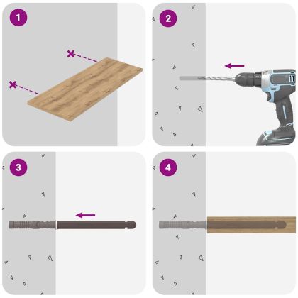 Корпус за плаващи рафтове 12 pcs Кафяво Ø10 x 170 mm Стомана