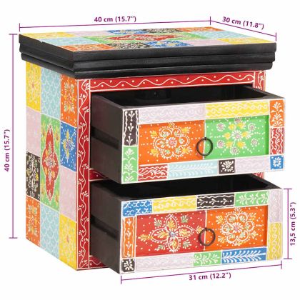 Нощен шкаф с чекмедже 2 pcs Многоцветен 40 x 30 x 40 см