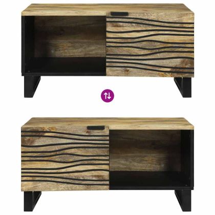 Масичка за кафе Кафяв и черен 80 x 50 x 40 cm