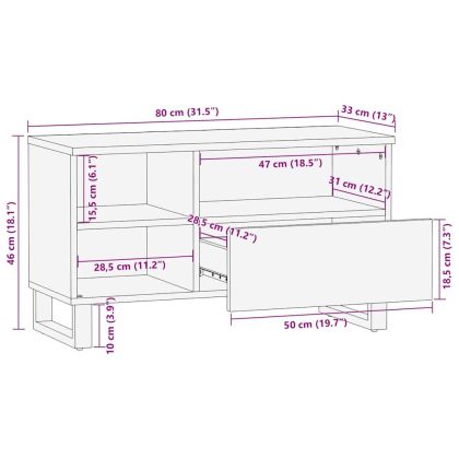 ТВ Единици с чекмедже Кафяво 80 x 33 x 46 см Инженерно дърво