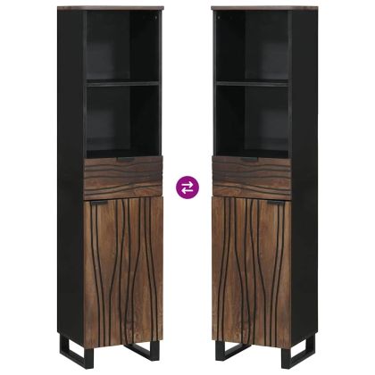 Шкаф за мивка в баня Орех 38 x 33 x 160 см Инженерно дърво