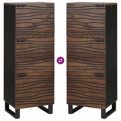 Шкафче Кафяво 40 x 33 x 110 см мангово дърво масив