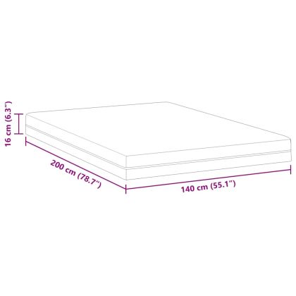 Матрак Бяло и сиво 140 x 200 cm Мемори пяна