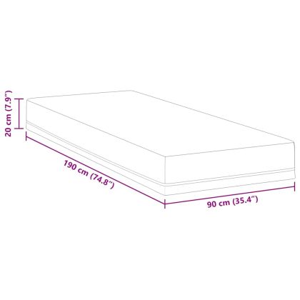 Матрак Бял и син 90 x 190 cm Гелова мемори пяна