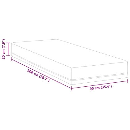 Матрак Бял и син 90 x 200 cm Гелова мемори пяна