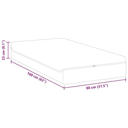 Матрак Бяло и сиво 80 x 160 cm Калъфче