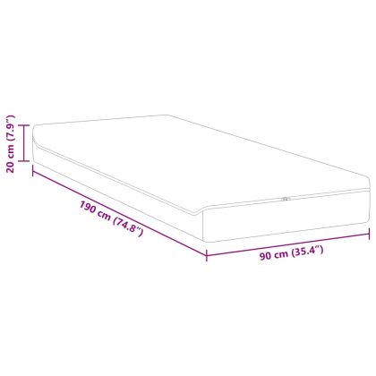 Матрак Бяло и сиво 90 x 190 cm Калъфче