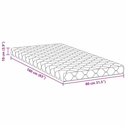 Матрак с кокосов слой Бяло 160 x 80 см PU пяна