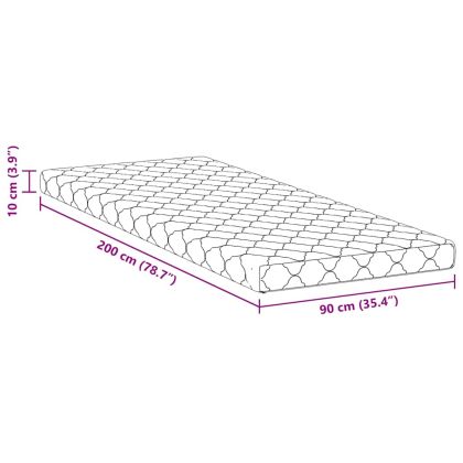 Матрак с кокосов слой Бяло 200 x 90 см PU пяна