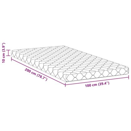 Матрак с кокосов слой Бяло 200 x 100 cm PU пяна