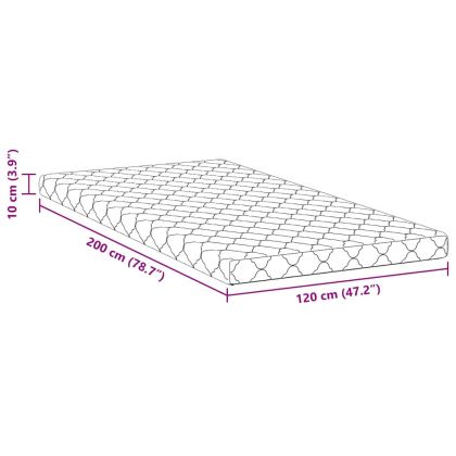 Матрак Бяло 120 x 200 cm Жакардова материя