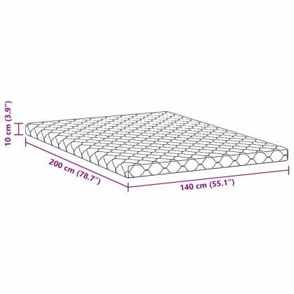 Матрак с кокосов слой Бяло 200 x 140 cm PU пяна