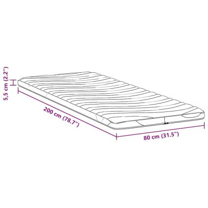 Подложки за матрак Бяло 80 x 200 cm Латекс