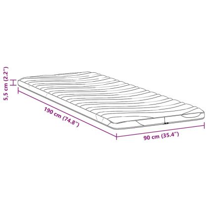 Подложки за матрак Бяло 90 x 190 cm Латекс