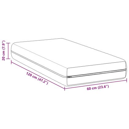 Матрак с кокосов слой Бяло 60 x 120 cm Калъфче