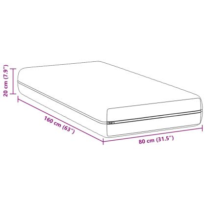 Матрак с кокосов слой Бяло 80 x 160 cm Калъфче