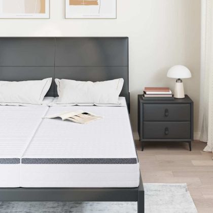 Матрак 2 pcs Бяло и сиво 80 x 200 cm Бонел пружина