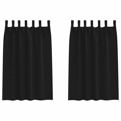 Завеси за затъмняване с пръстени 2 pcs Черно 175 x 140 см