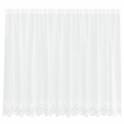 Перде от дантела С завеси Флорален Бяло 140 x 300 cm Полиестер