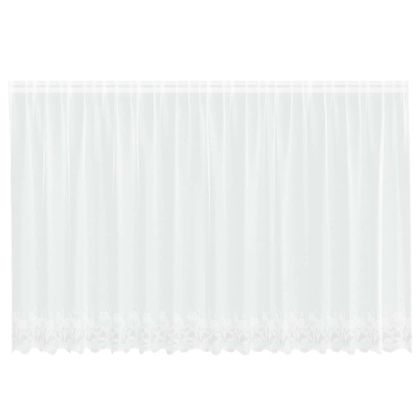 Перде от дантела С завеси Флорален Бяло 160 x 400 см Полиестер