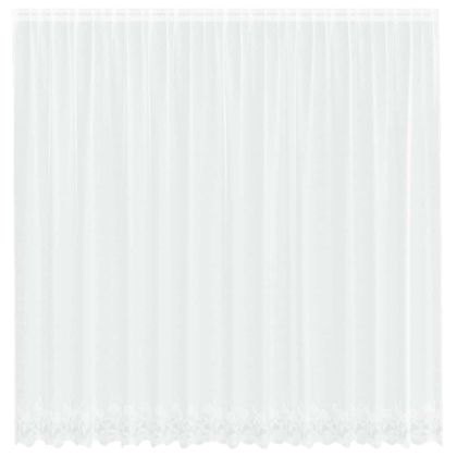 Перде от дантела С завеси Флорален Бяло 220 x 400 см Полиестер