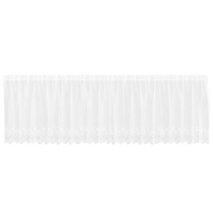 Перде от дантела С завеси Флорален Бяло 100 x 500 cm Полиестер