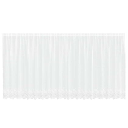 Перде от дантела С завеси Флорален Бяло 160 x 500 cm Полиестер