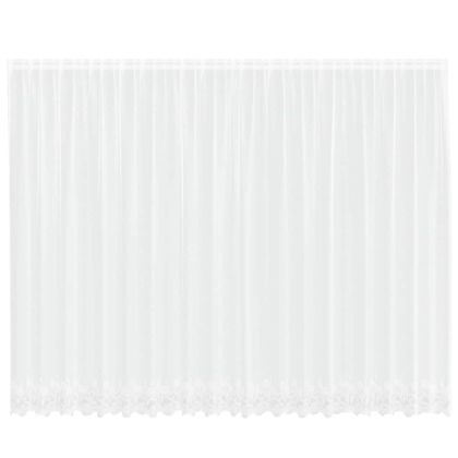 Перде от дантела С завеси Флорален Бяло 240 x 500 см Полиестер