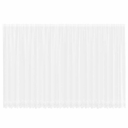 Перде от дантела С завеси Флорален Бяло 245 x 600 см Полиестер
