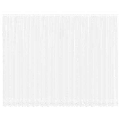 Перде от дантела С завеси Флорален Бяло 280 x 600 см Полиестер