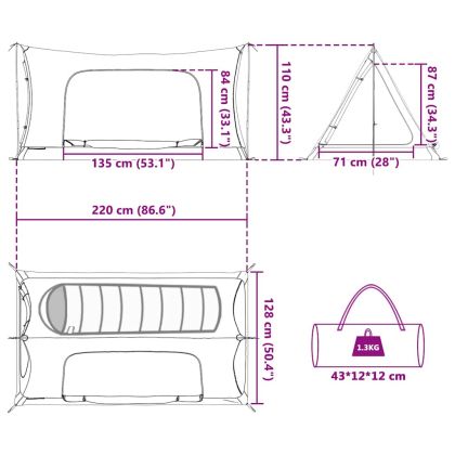 Вътрешна палатка Черен 220 x 128 x 110 см Мрежа