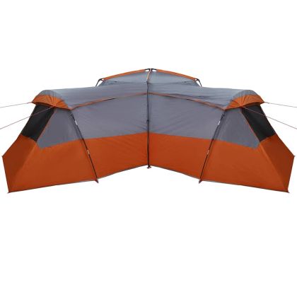 Семейна палатка с покрив Сив и оранжев 833 x 585 x 216 см тафта
