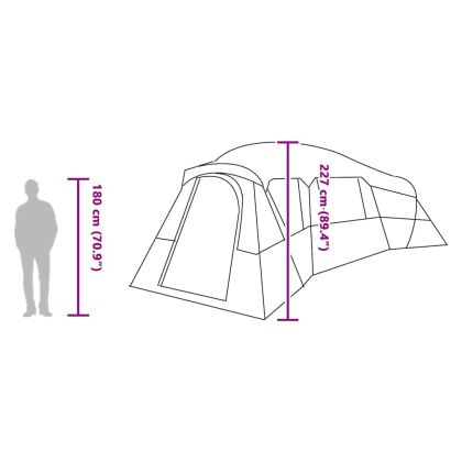 Семейна палатка с покрив Зелен 762 x 655 x 218 см тафта