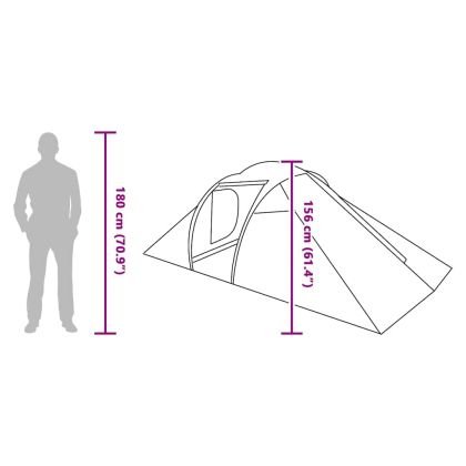тунелна палатка с покрив Сив и оранжев 510 x 240 x 156 см тафта
