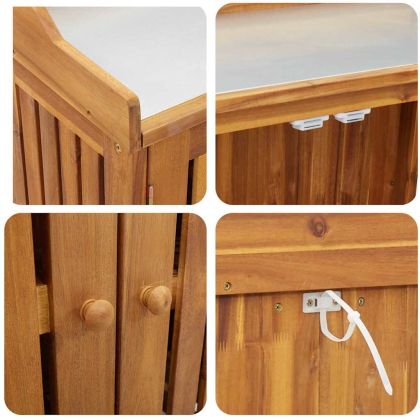 Градинско шкафче Кафяво 93 x 41.5 x 98см Солидно акациево дърво