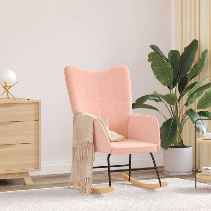 Люлеещ се стол Розово Тъкан Шерпа