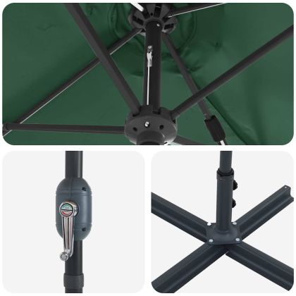 Градински парасол Зелен 370 x 197 x 239 см