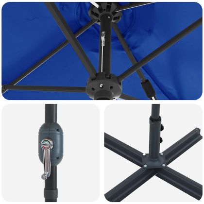 Градински парасол Синьо 370 x 197 x 239 см