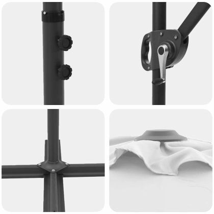 Градински чадър с вара Пясък 372 x 198 x 243 см