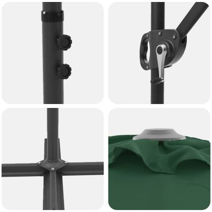 Градински чадър с вара Зелен 372 x 198 x 243 см