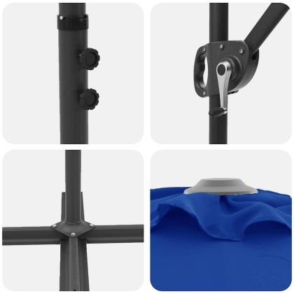 Градински чадър с вара лазурно синьо 372 x 198 x 243 см